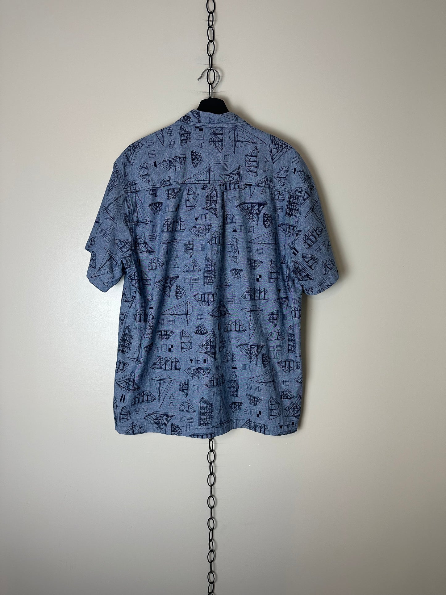 Vintage Sailboat All Over Print Button-up Shirt - L