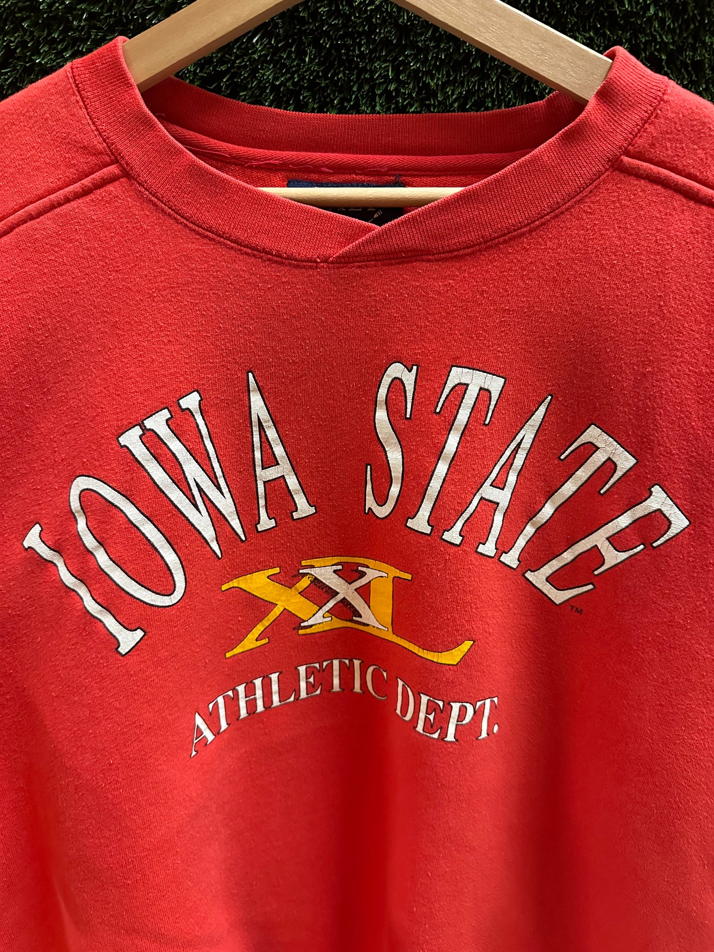 90s Iowa State Athletics Spellout Collegiate Crewneck - L