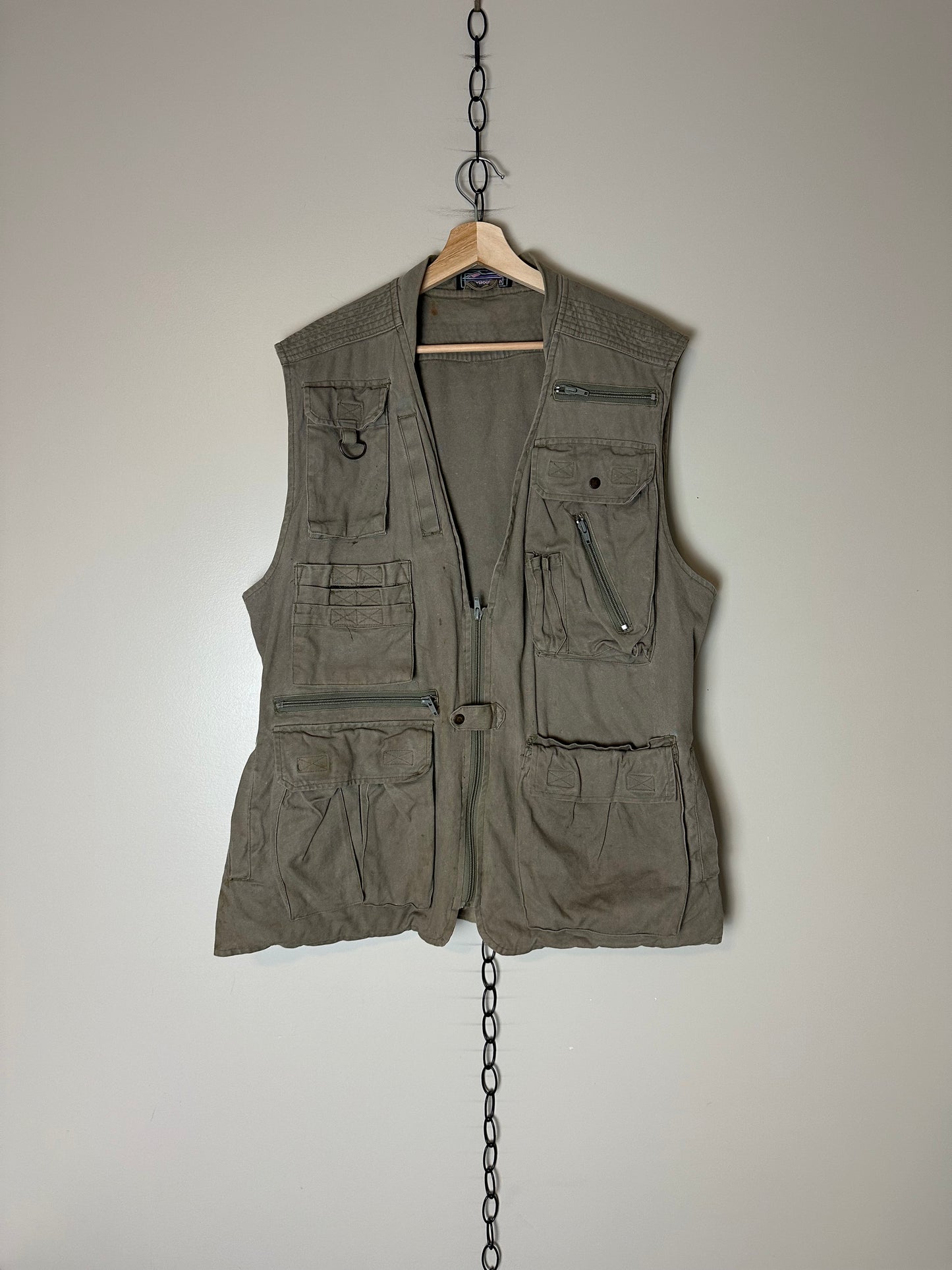 90s Misty Mountain Utility Vest - L