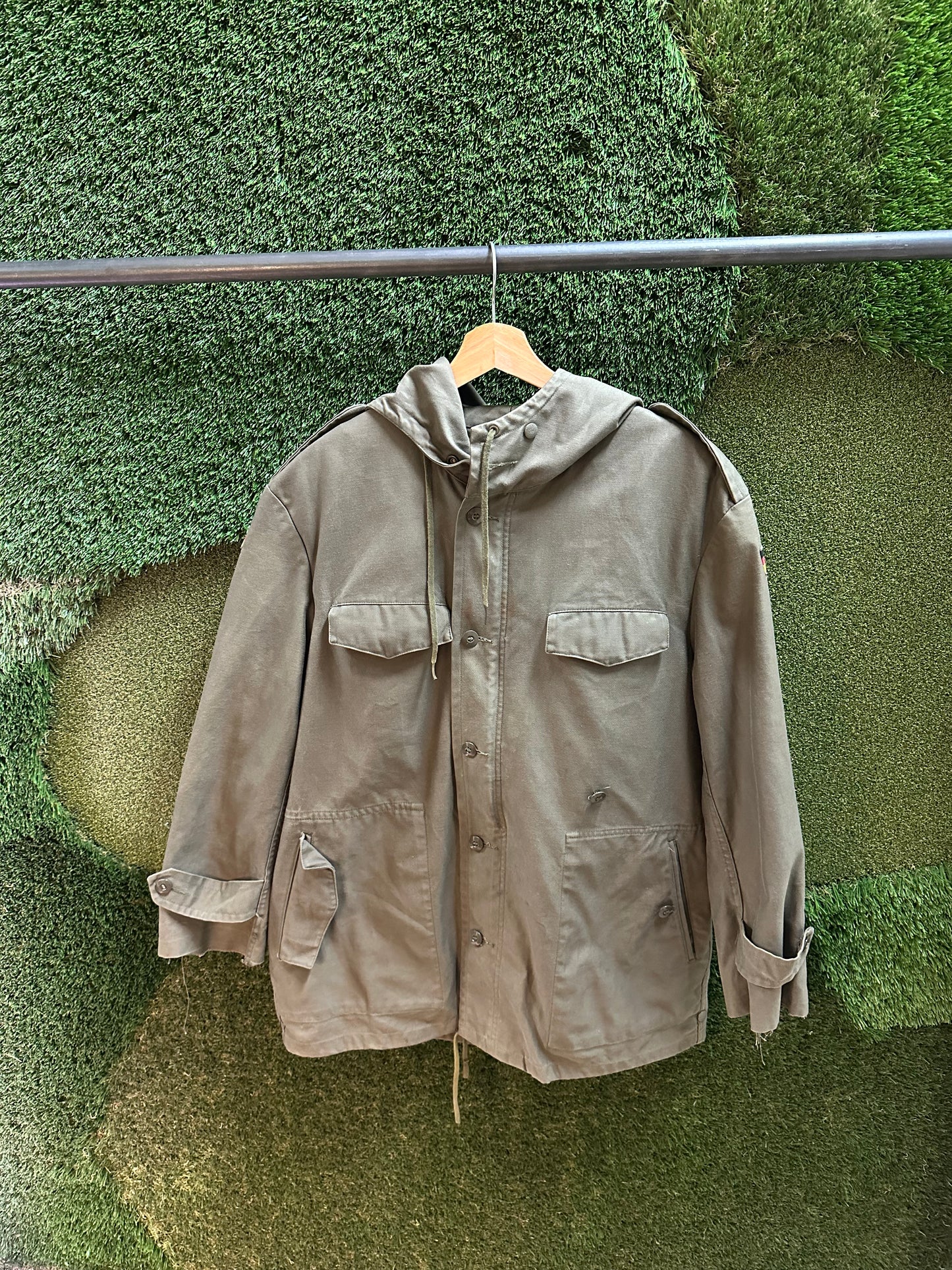 80s German Military Hooded Jacket - L