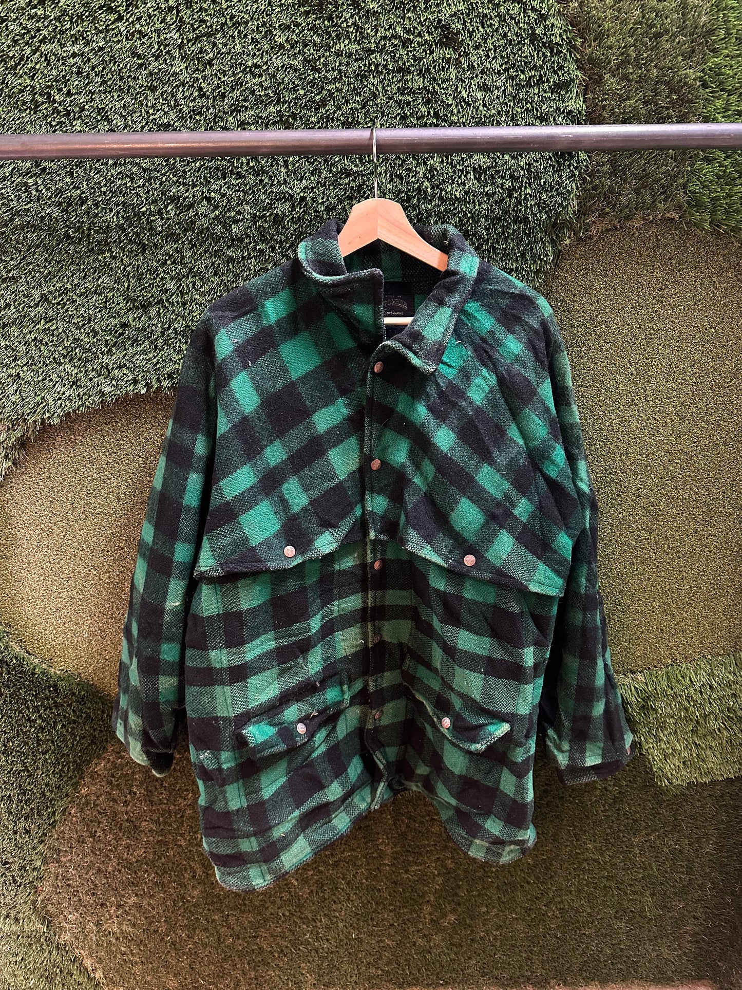 60s Pioneer Green Mackinaw Jacket - XL