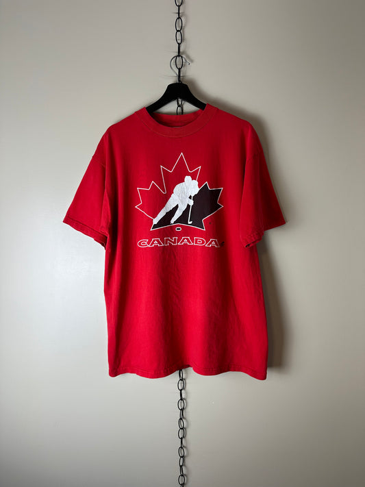 Vintage Team Canada Hockey Logo T-shirt - XL