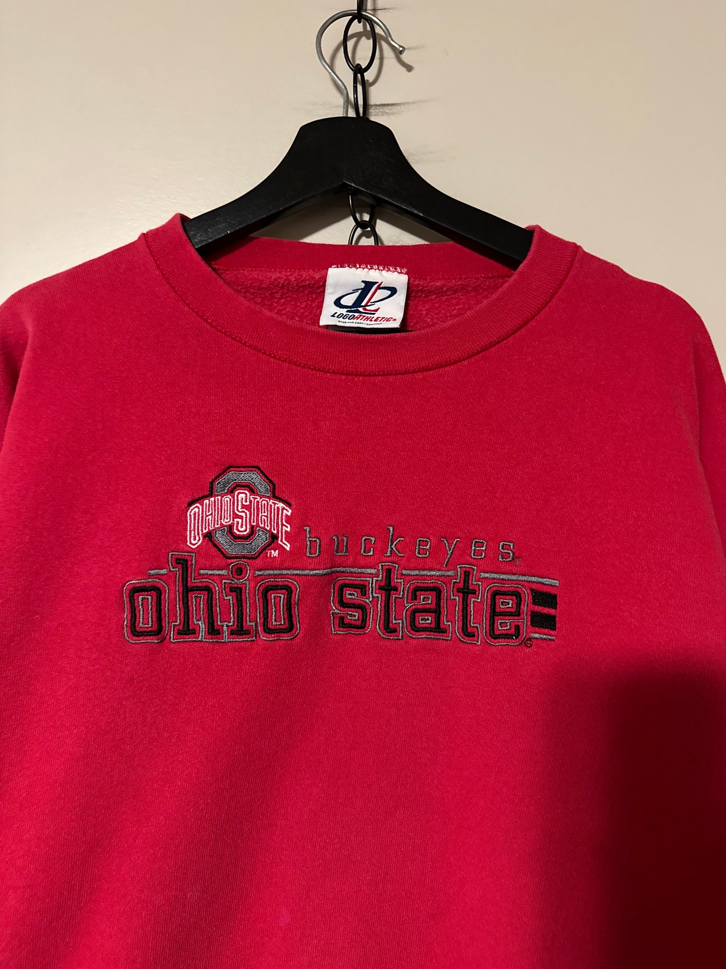 90s NCAA Ohio State Buckeyes Spellout Crewneck - XL