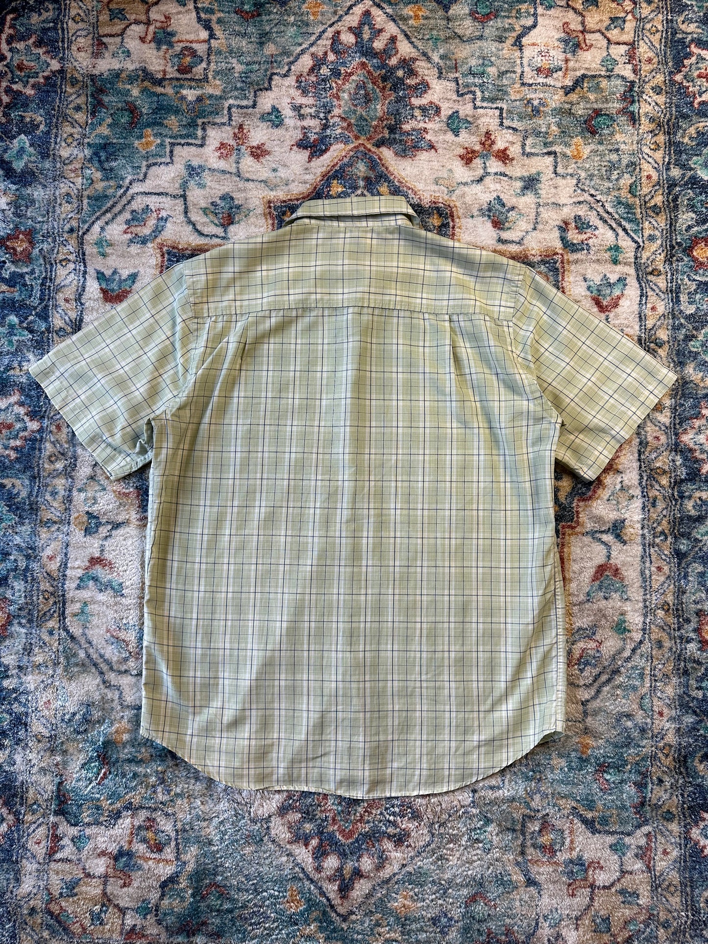 00s Retreat Green Plaid Short Sleeve Button-up Shirt - L