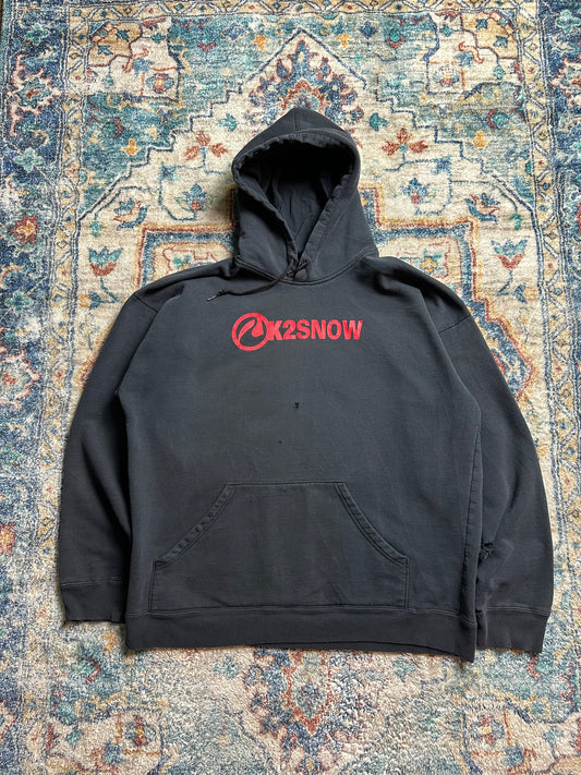 90s K2Snow Spellout Logo Hoodie - XL