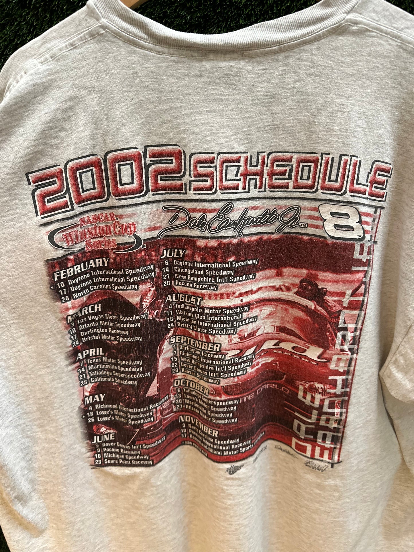 00s NASCAR Dale Earnhardt Jr Schedule T-shirt - XXL