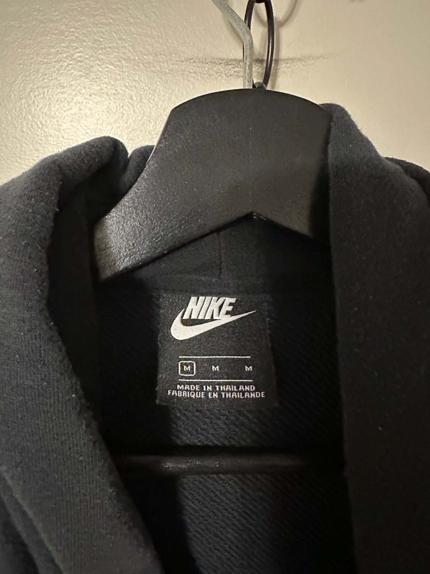 Nike Middle Check Logo Black Hoodie - M