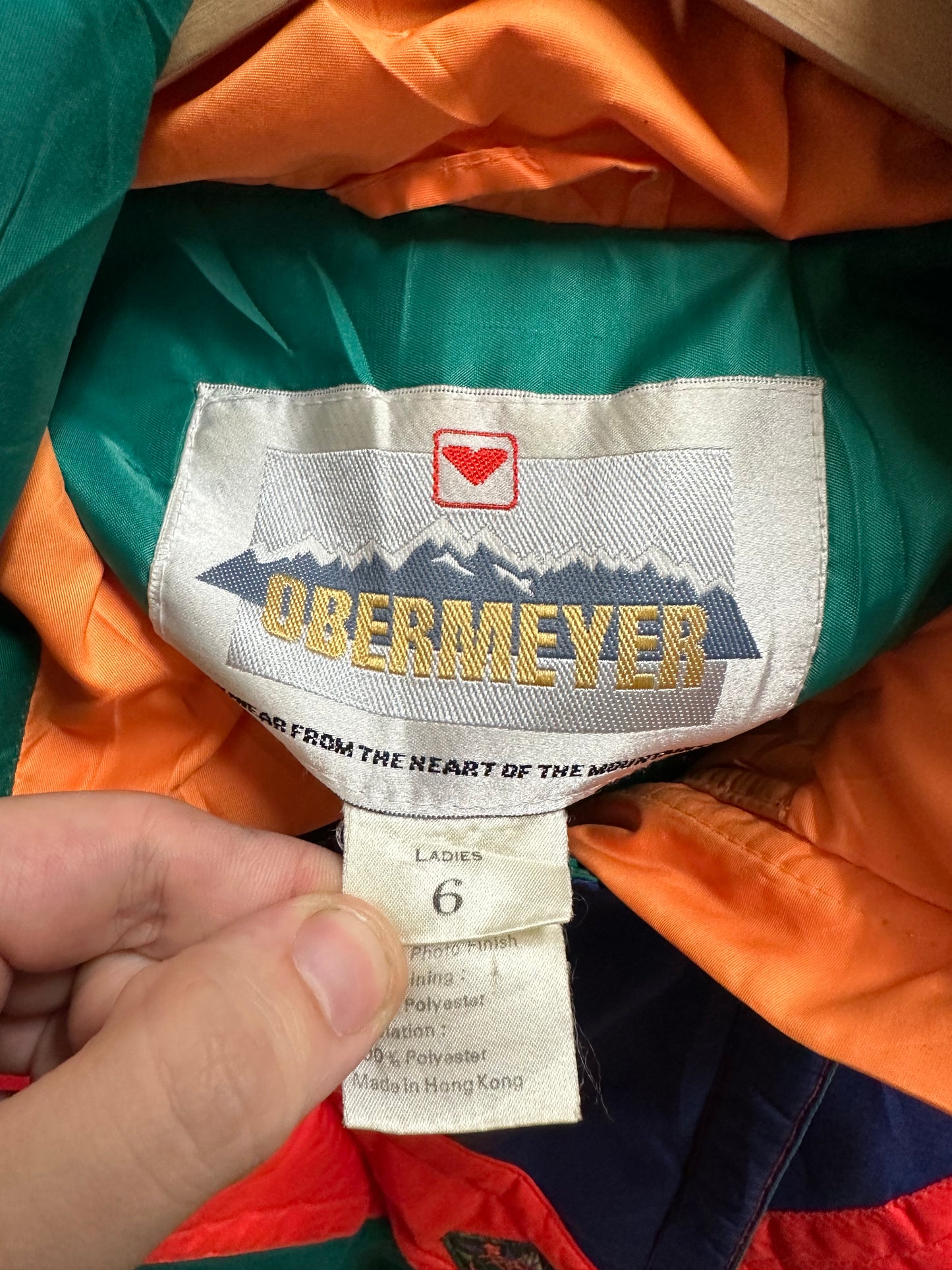 80s Obermeyer Colour Blocking Ski Jacket - L