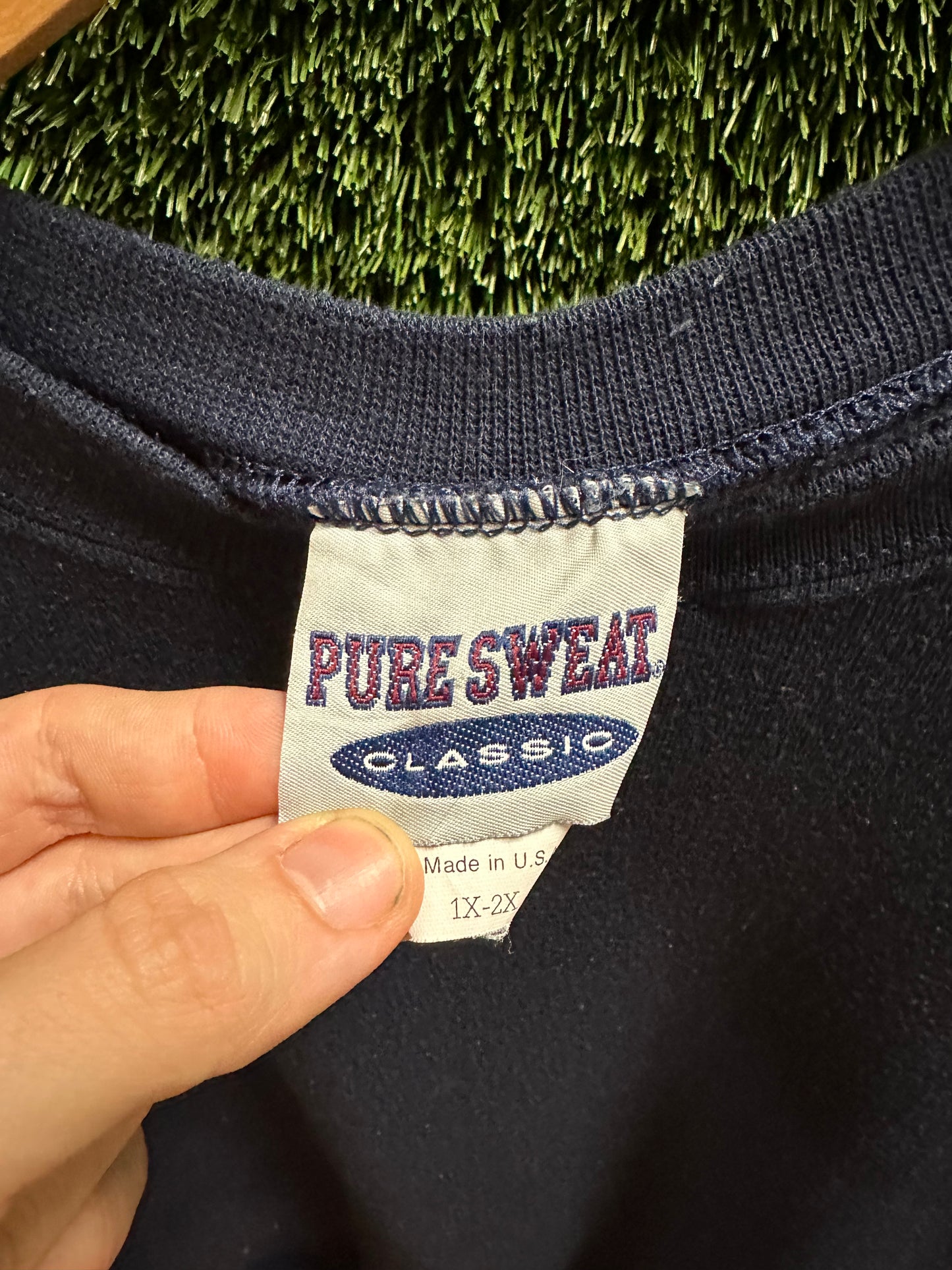 90s Pure Sweat Navy Blank Crewneck - XXL