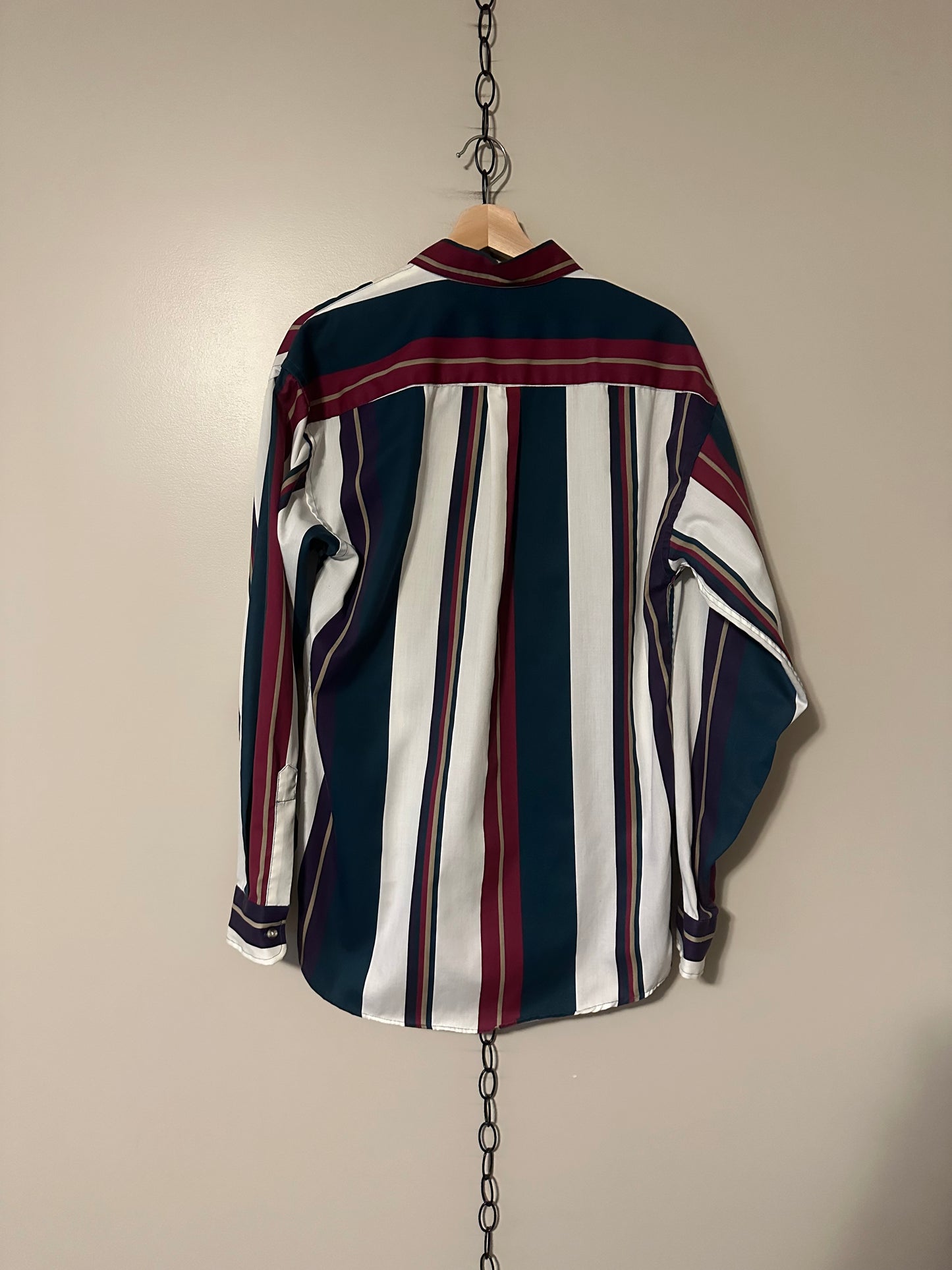 90s Loafers Striped Button-up Shirt - M