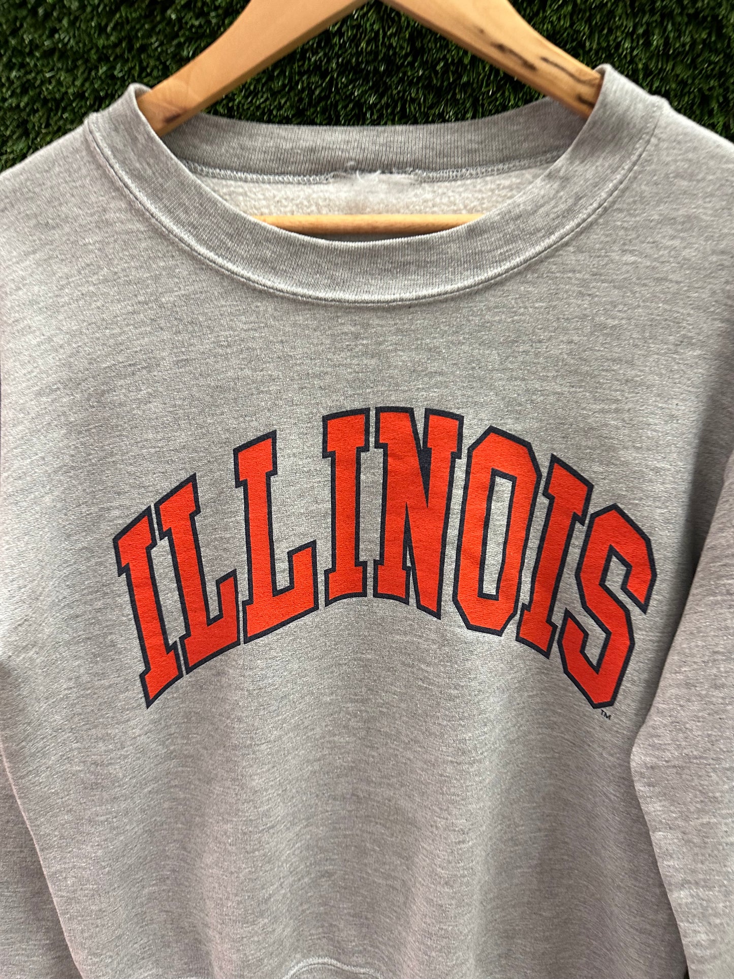 Vintage NCAA Illinois Spellout Collegiate Crewneck - M