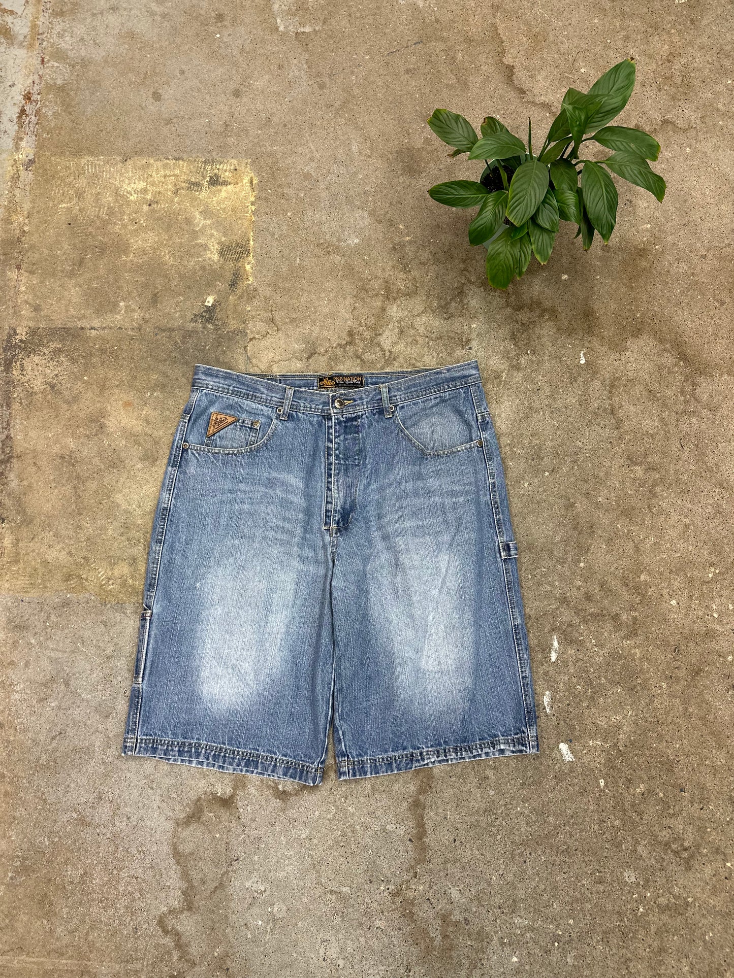 00s PNB Nation Baggy Denim Shorts - 38