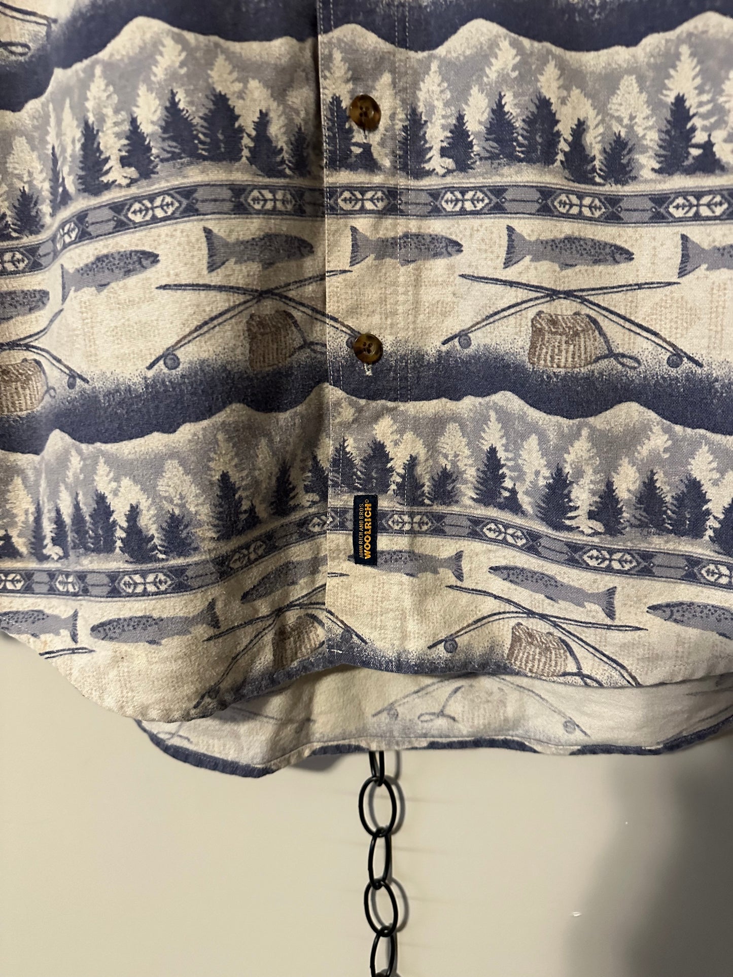 Woolrich Fishing All Over Print Button-up Shirt - L