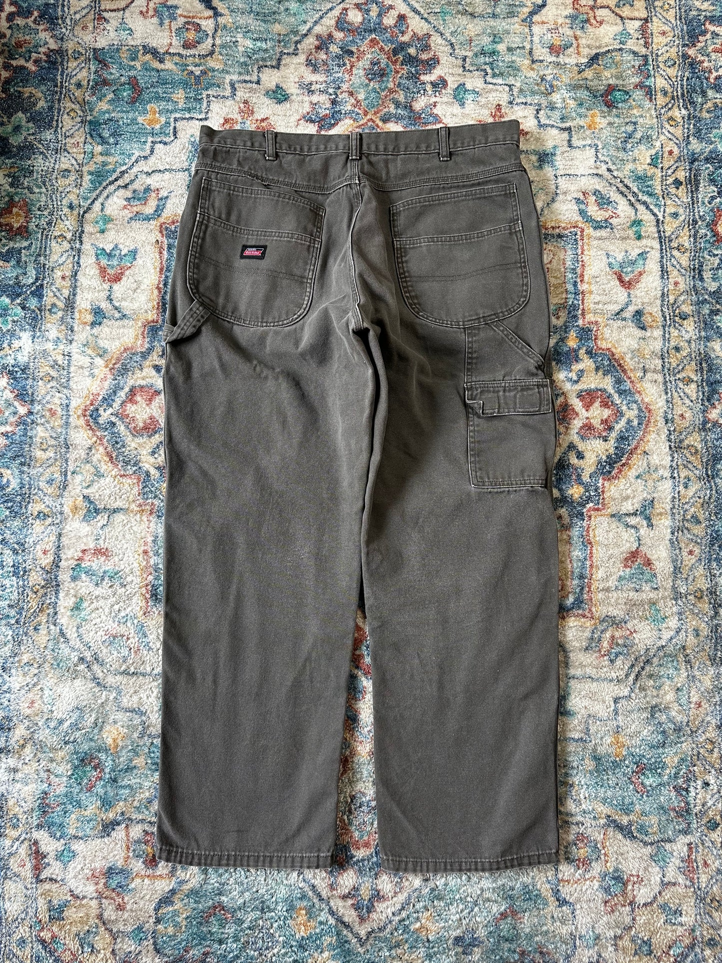 00s Dickies Green Double Knees Workwear Pants - 37