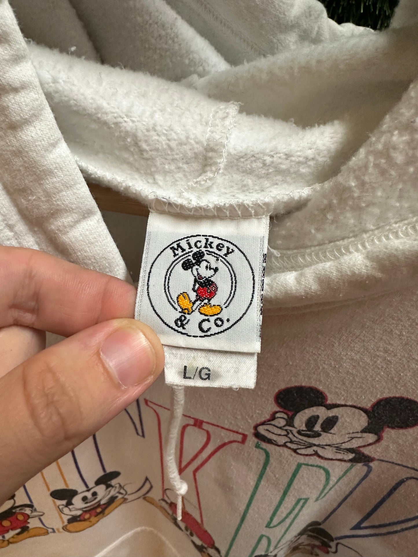 90s Disney Mickey Mouse Spellout Hoodie - L