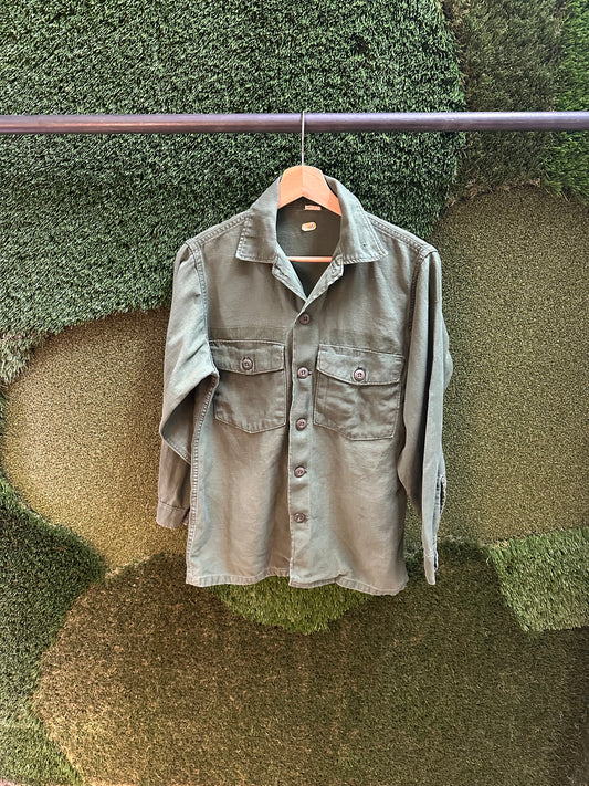 Vintage Military Button-up Shirt - M