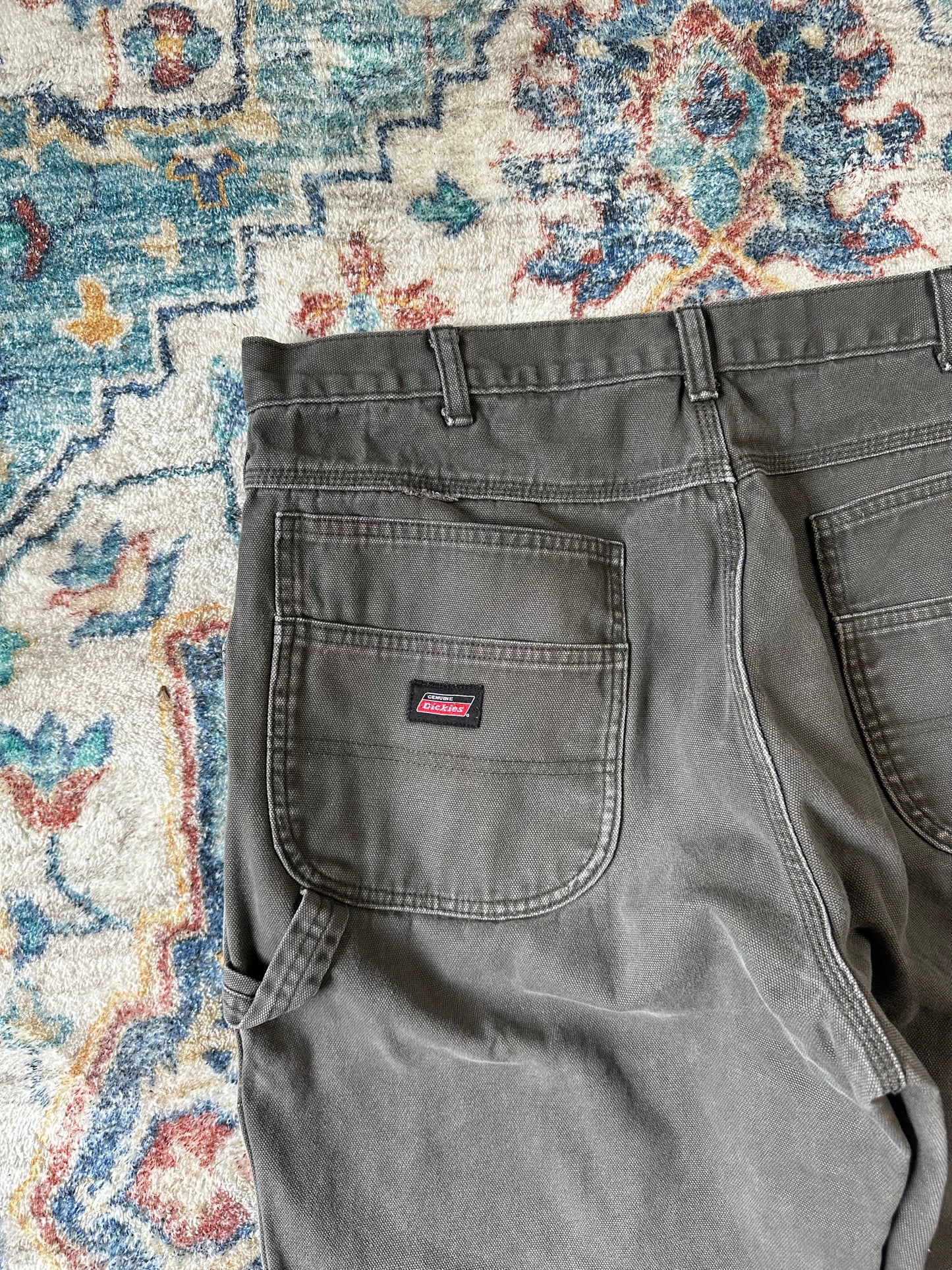 00s Dickies Green Double Knees Workwear Pants - 37