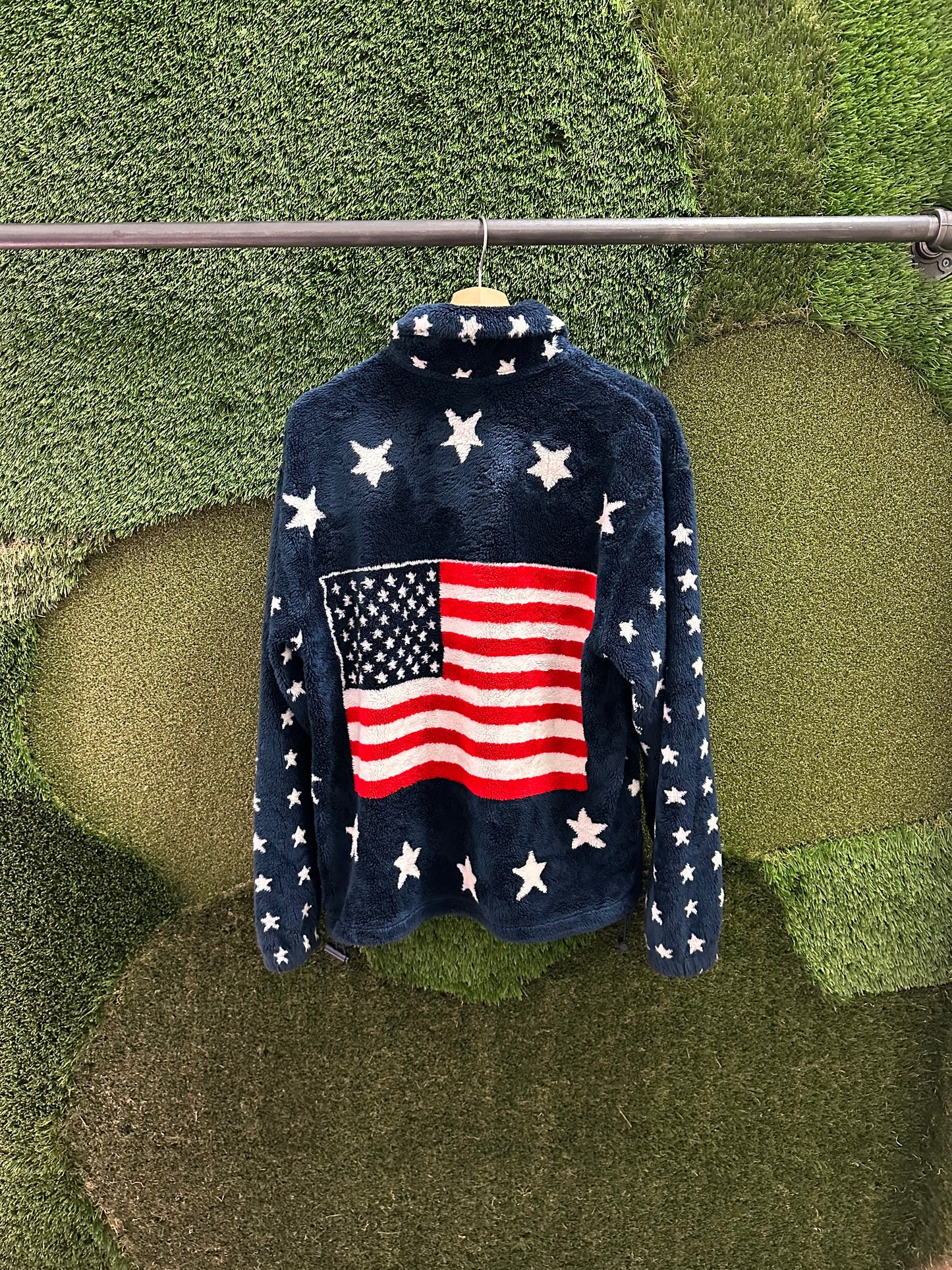 Vintage USA Flag Zip-up Fleece - L