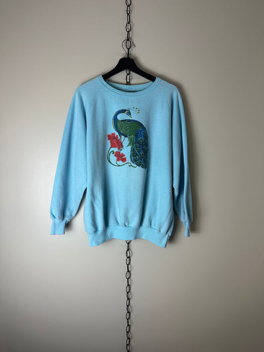 Vintage 1984 Peacock Animal Crewneck - L