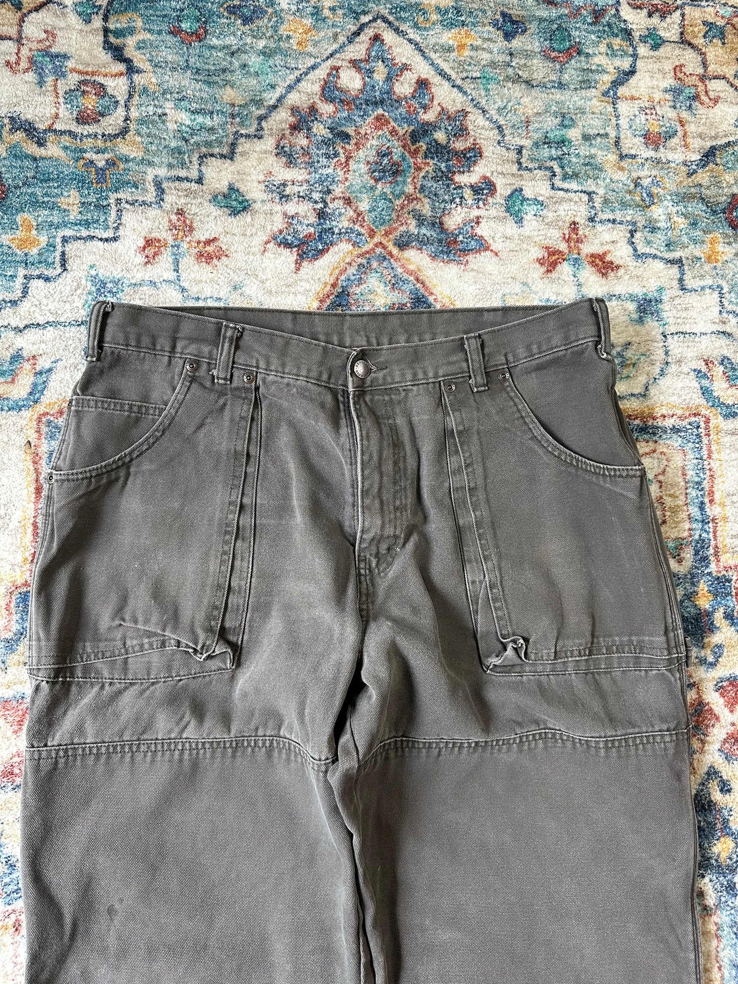 00s Dickies Green Double Knees Workwear Pants - 37