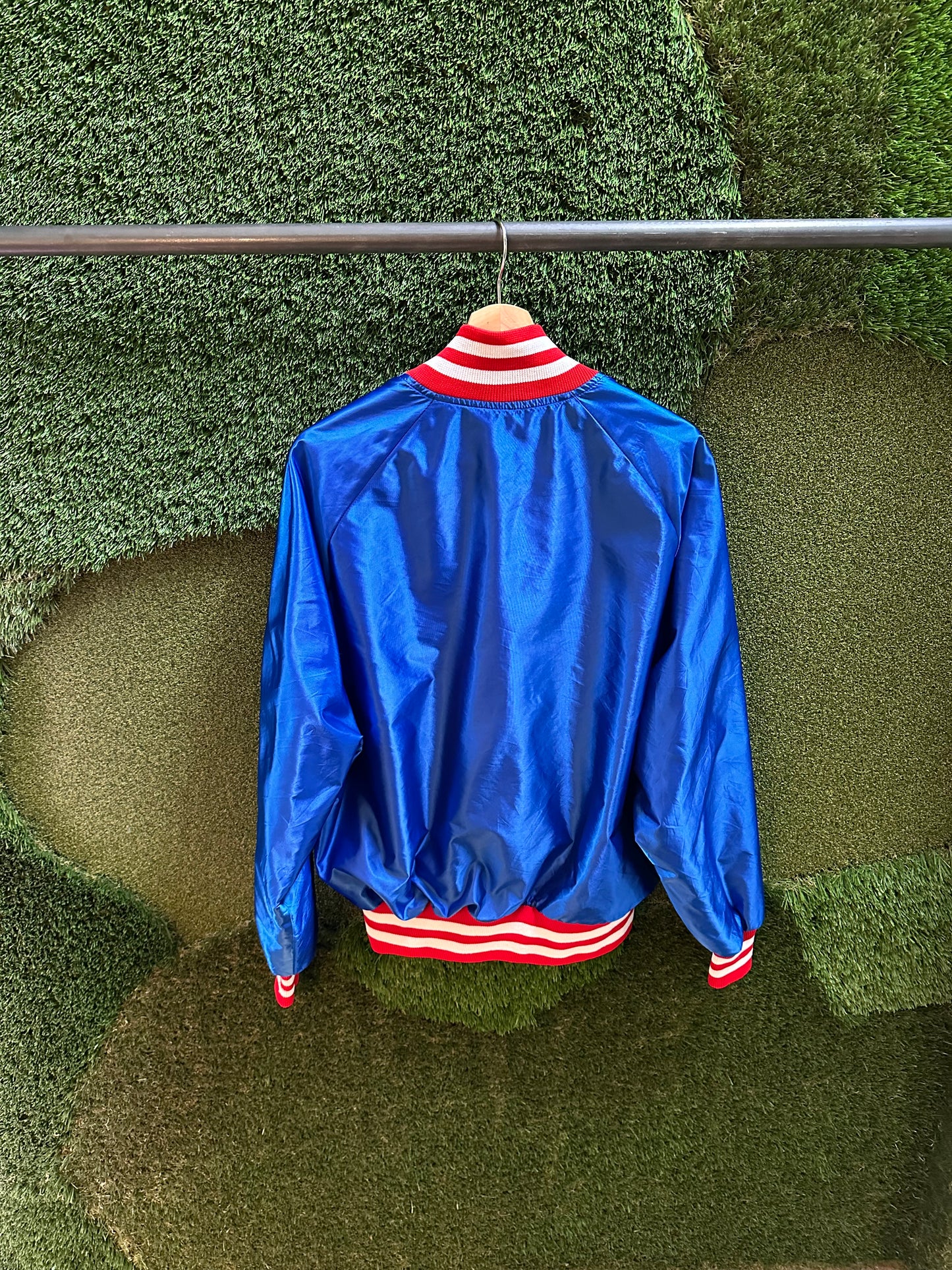 80s Delong Sports Page Satin Jacket - L