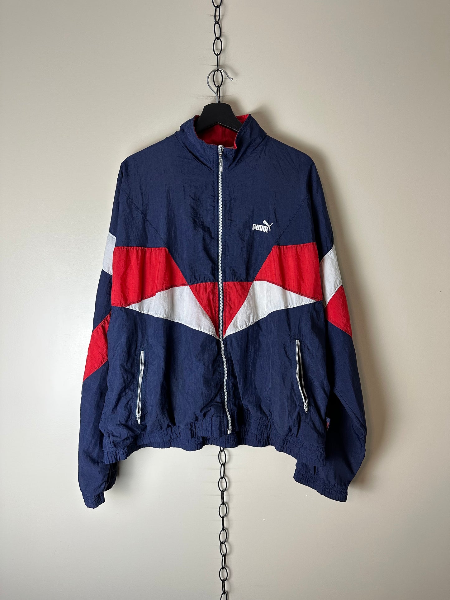 Vintage Puma Colour Blocking Zip-up Light Jacket - L