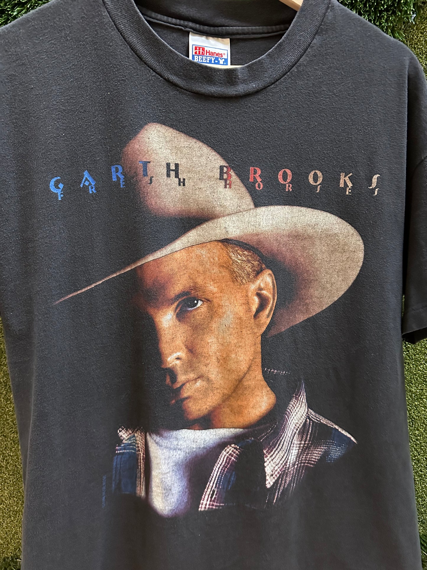 90s Garth Brooks Fresh Horses Big Face Concert T-shirt - L