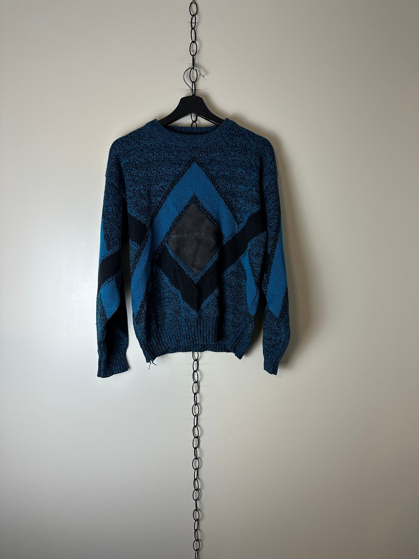 Vintage Abstract Diamond Sweater - M