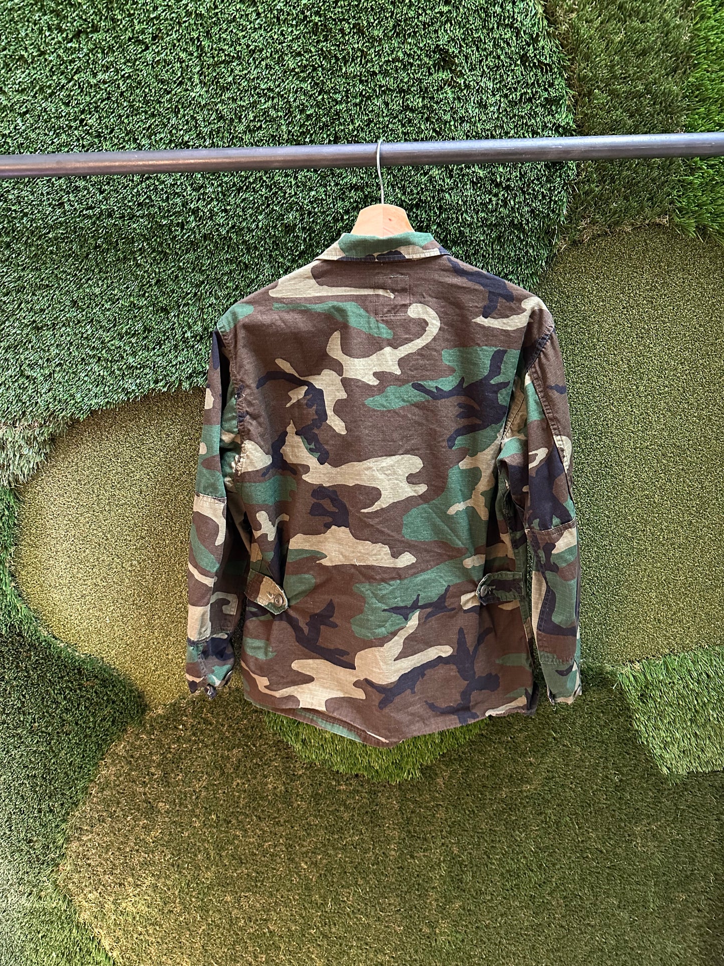 90s Military Camouflage Button-up Shirt - S