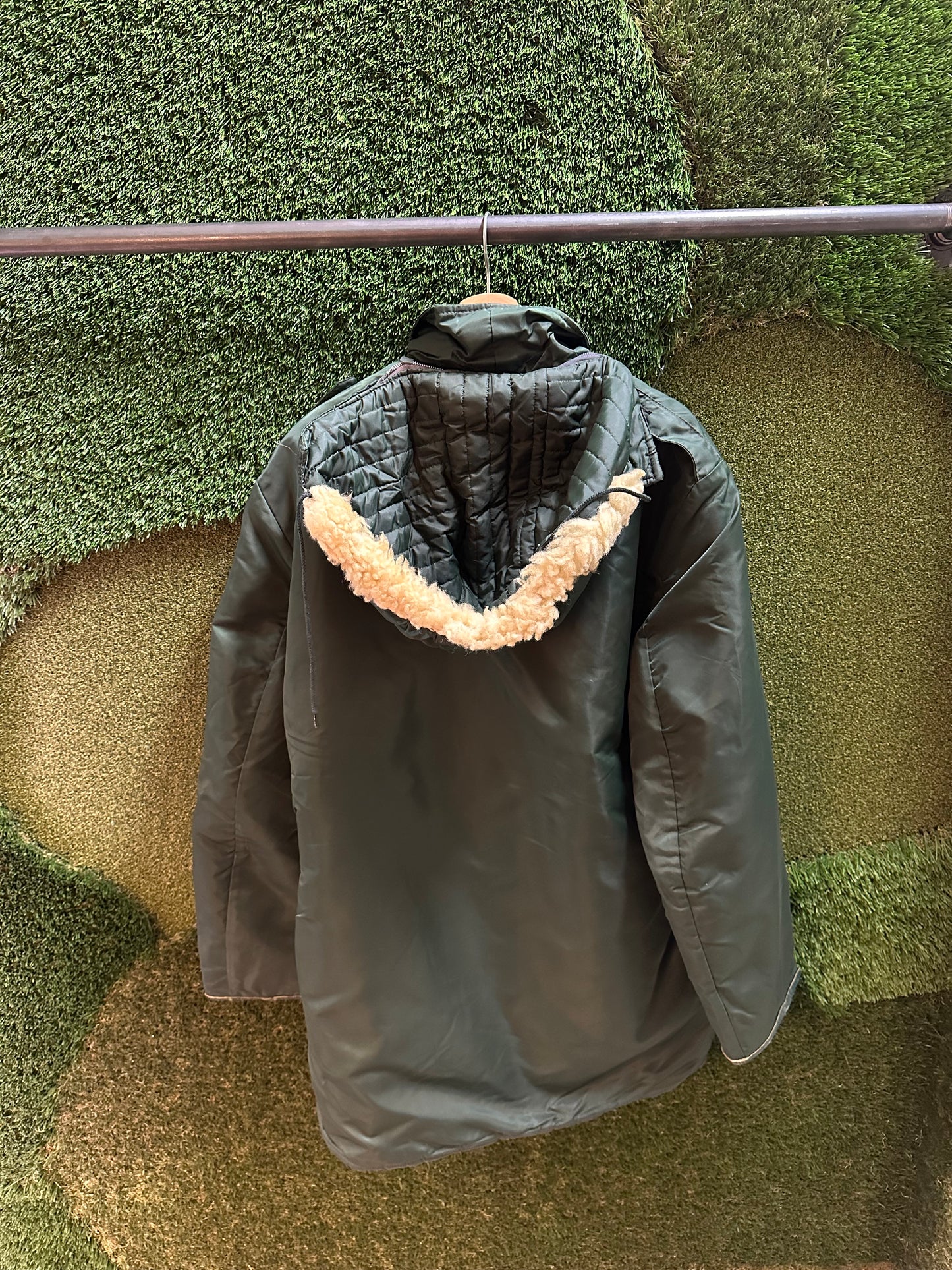 70s Weathermate Green Long Jacket - L