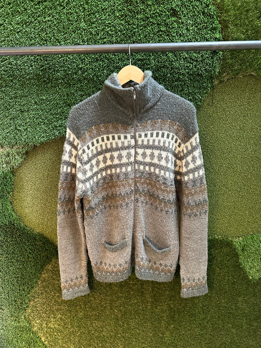 80s Baymart Zip-up Sweater - L