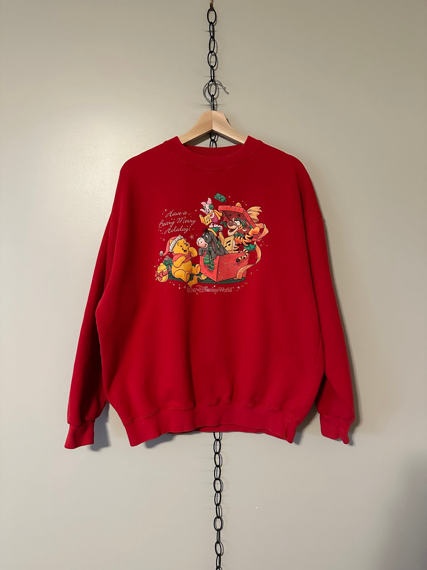 90s Winnie The Pooh Happy Holiday Crewneck - XL