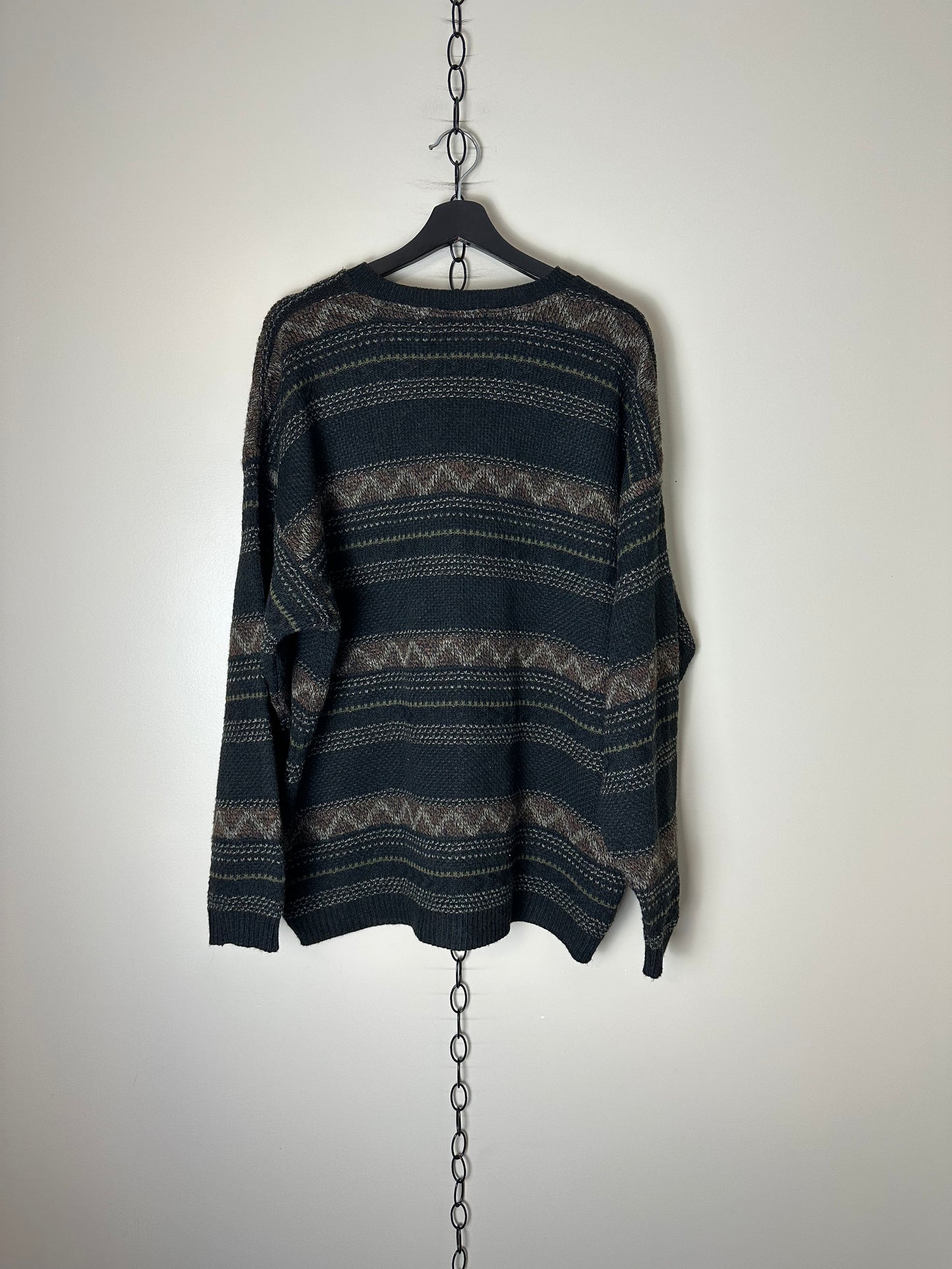 Vintage Profilo Striped Abstract Sweater - L