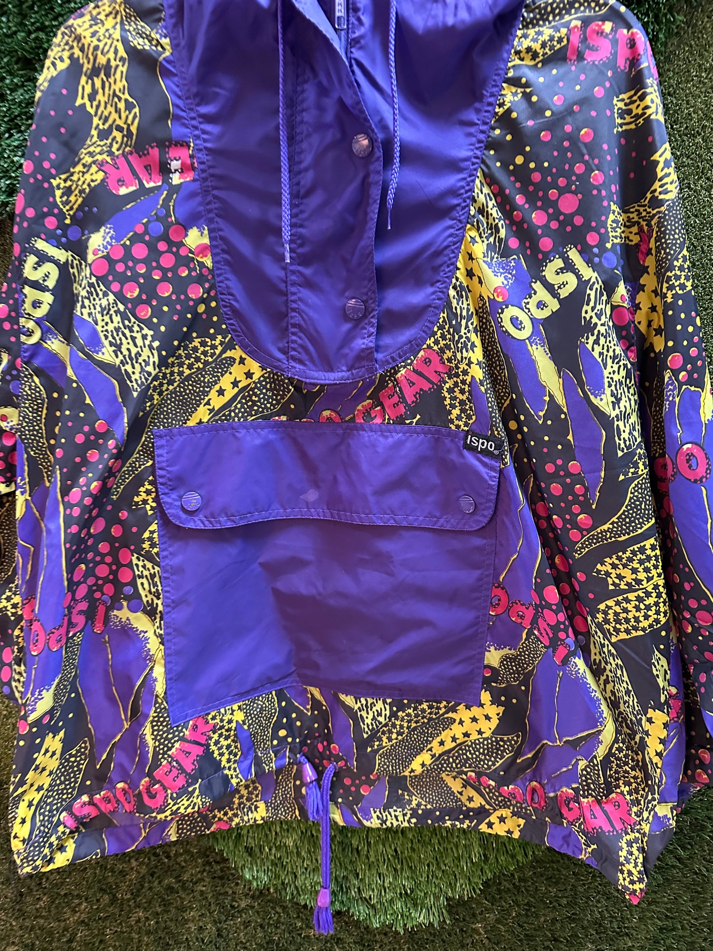 90s ISPO Neon Patterned Light Jacket - L