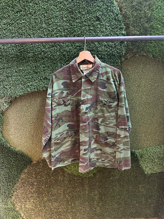 90s Camouflage Button-up Shirt - XL