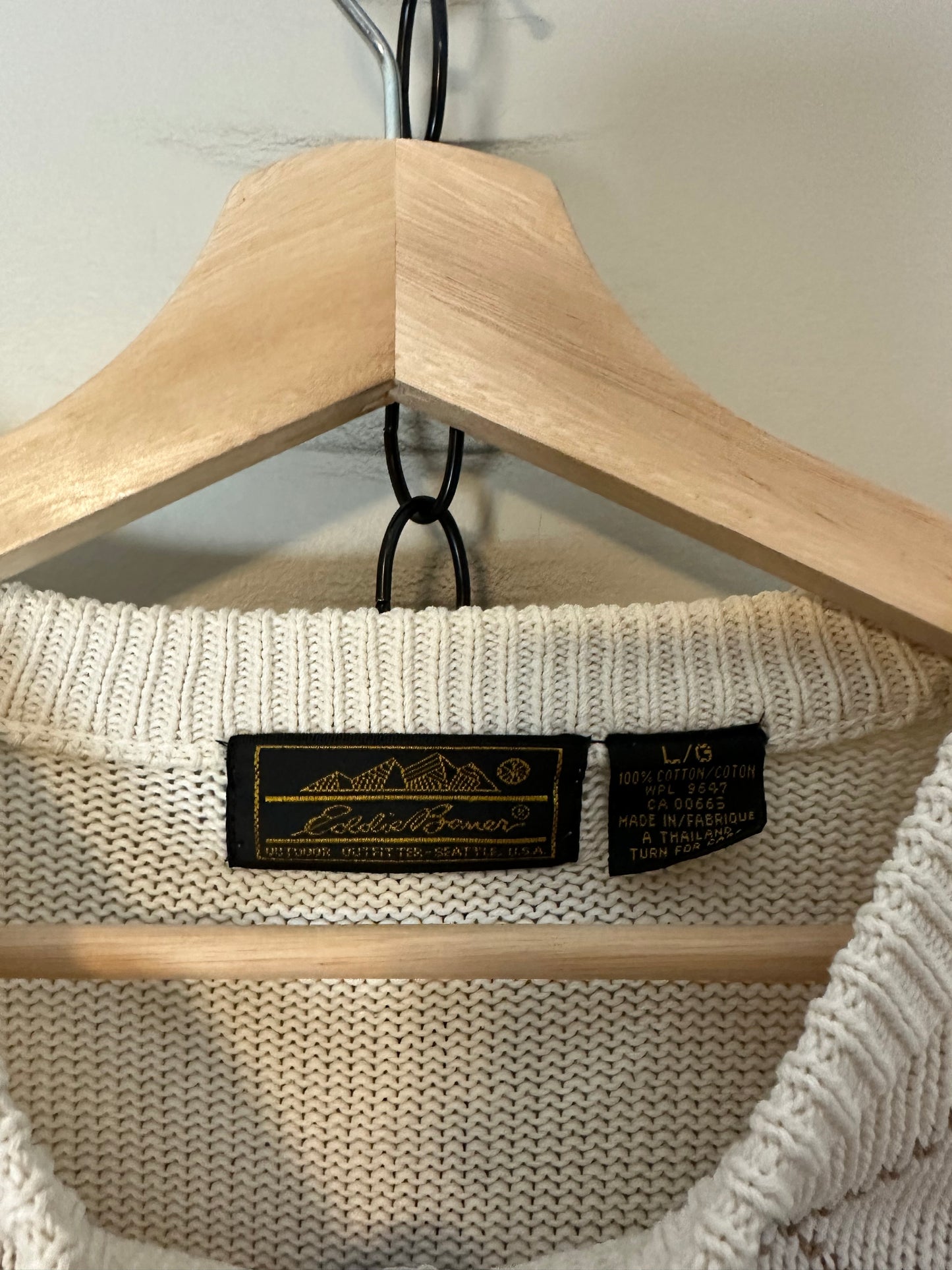 90s Eddie Bauer Diamond Sweater - L