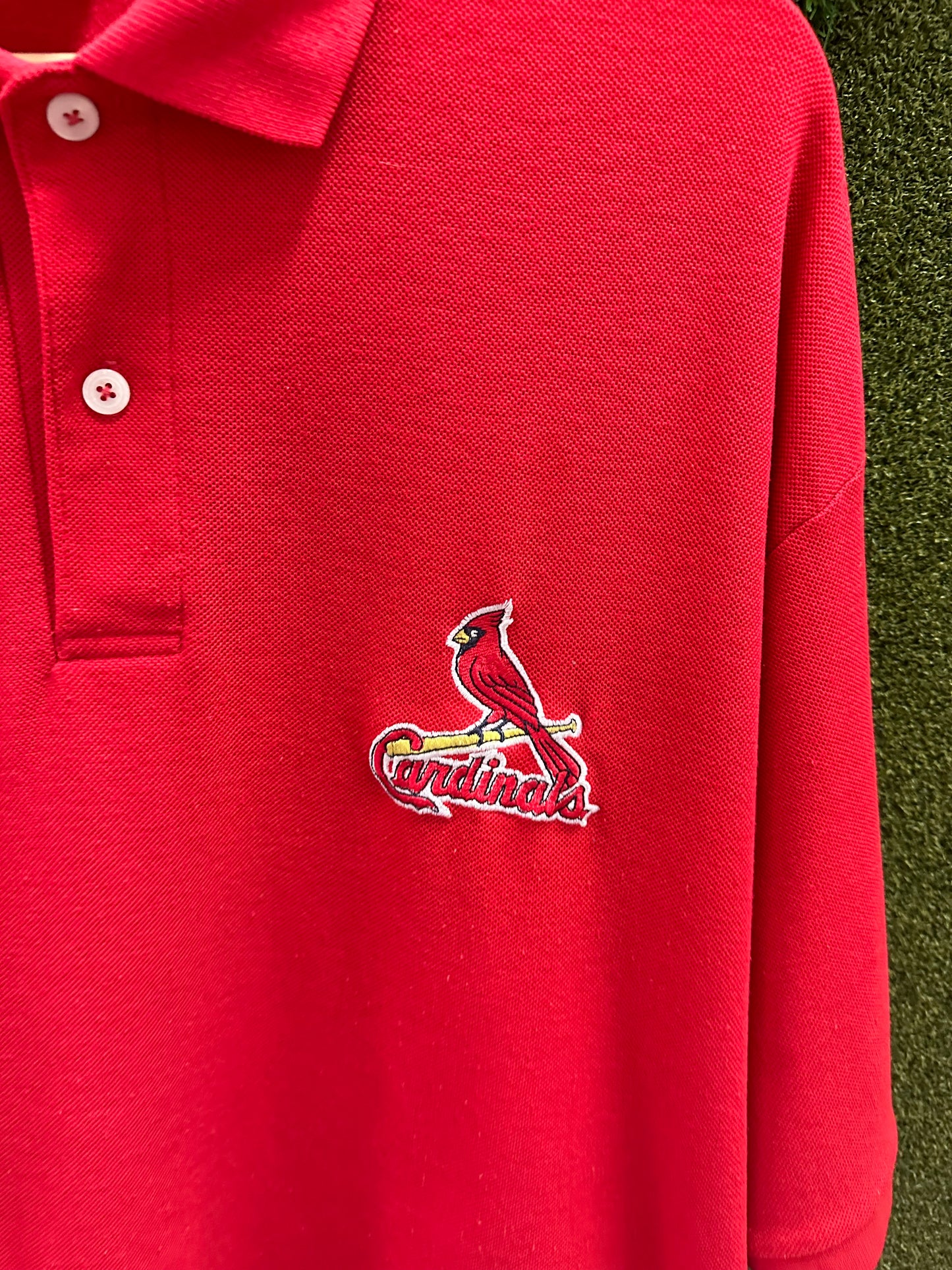 Vintage MLB Logo 7 St. Louis Cardinals Polo Shirt - XXL