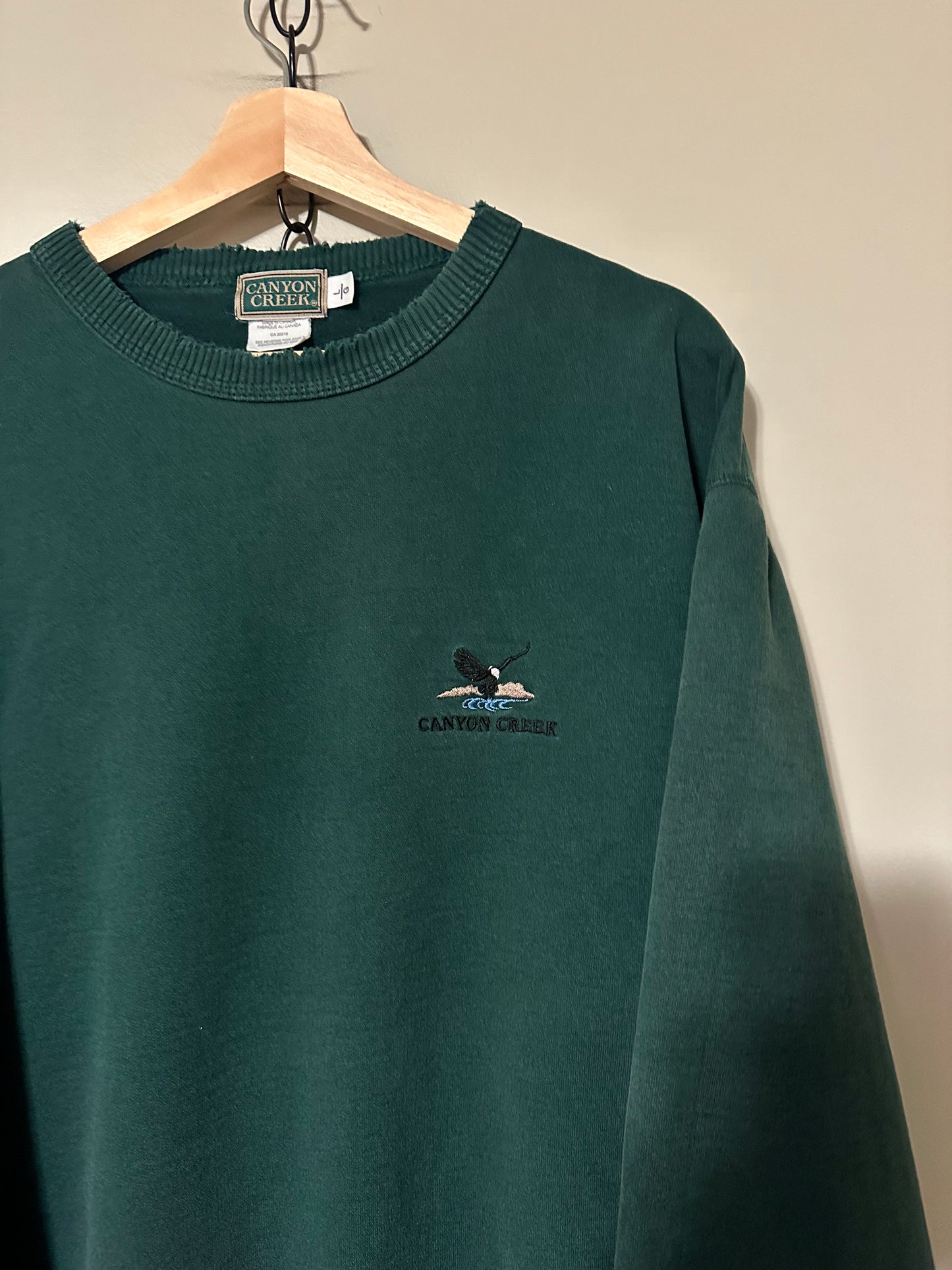 Vintage Canyon Creek Forrest Green Crewneck - L