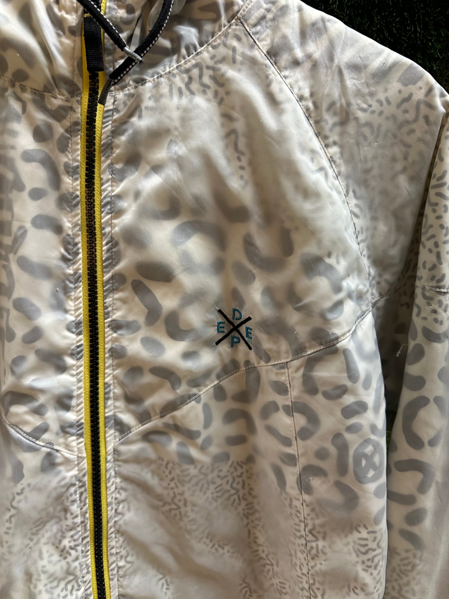 10 Deep Leopard Print Clear Zip-up Jacket - M