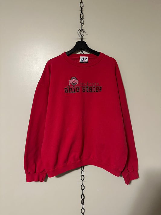 90s NCAA Ohio State Buckeyes Spellout Crewneck - XL