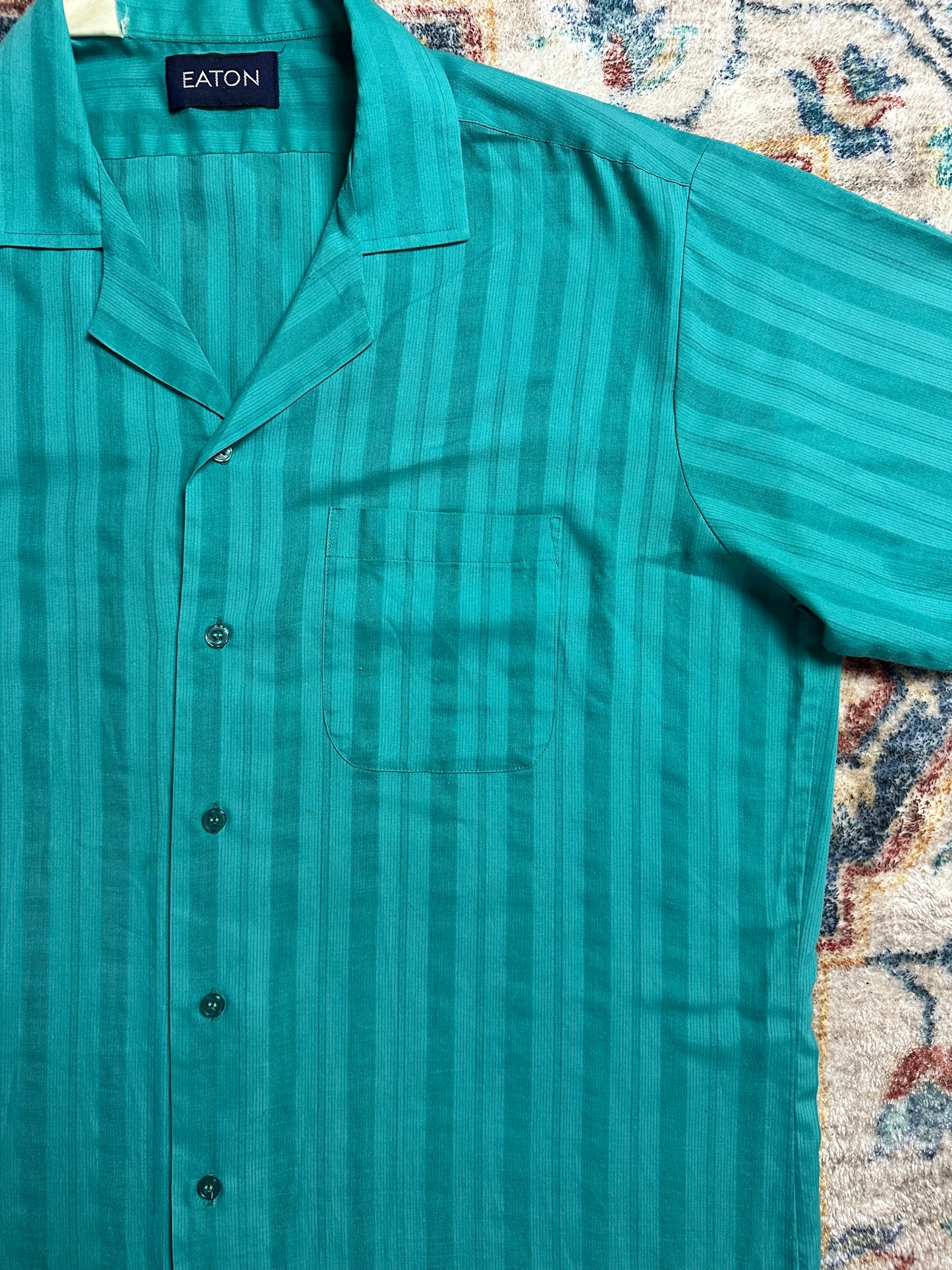 90s Eaton Striped Button-up Shirt - XL