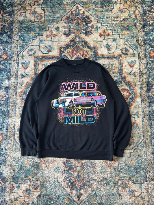 90s Wild Not Mild Classic Cars Crewneck - L