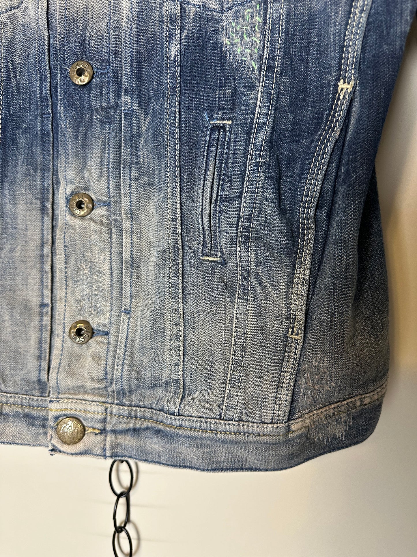 00s Diesel Repaired Denim Jacket - S