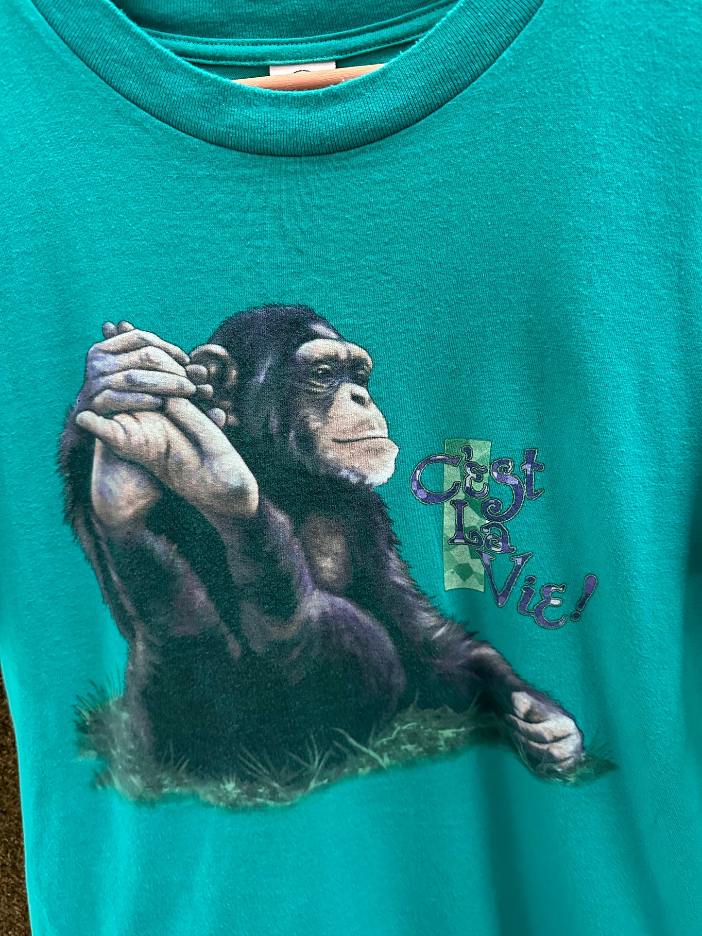 Vintage C’est La Vie Monkey T-shirt - M