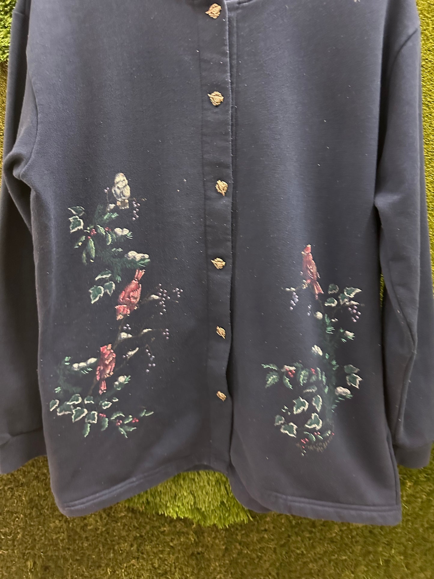 Vintage Northern Reflections Birds Cardigan Sweatshirt - L