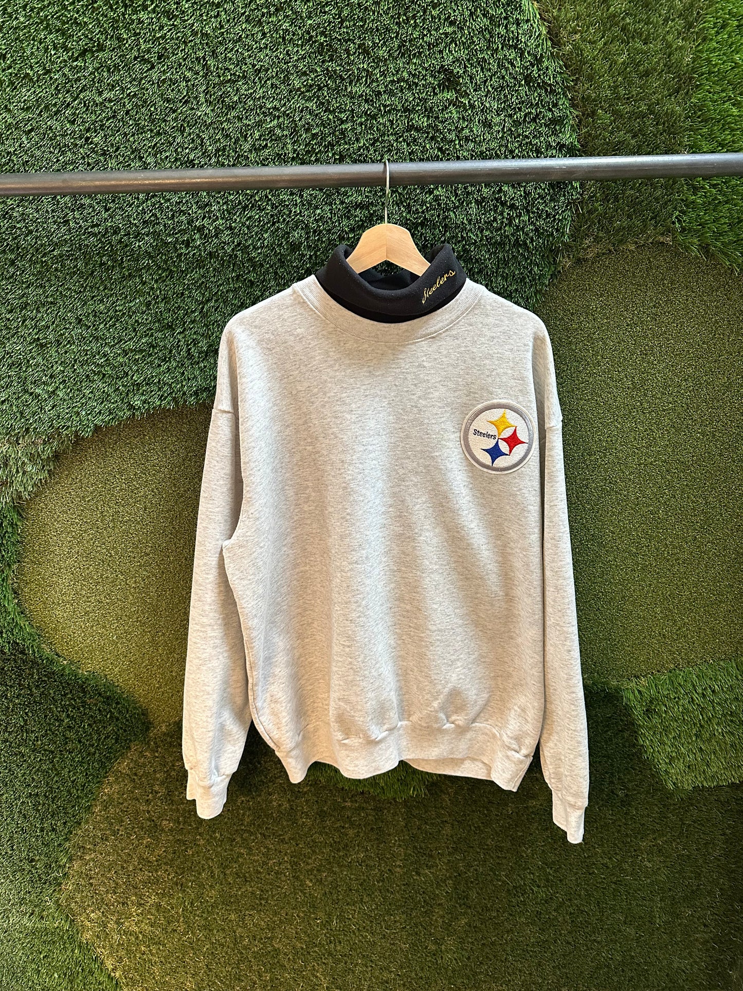 90s NFL Pittsburgh Steelers Turtleneck Crewneck - XL