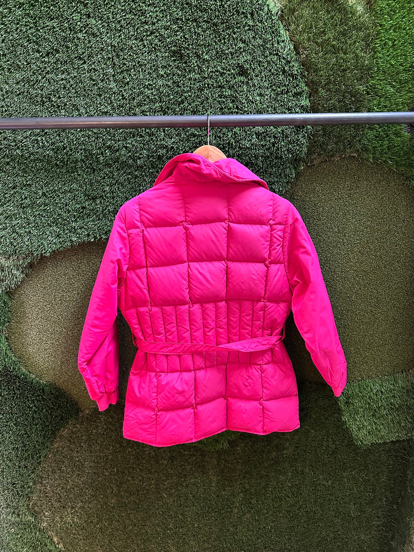 70s Pink Puffer Jacket - M