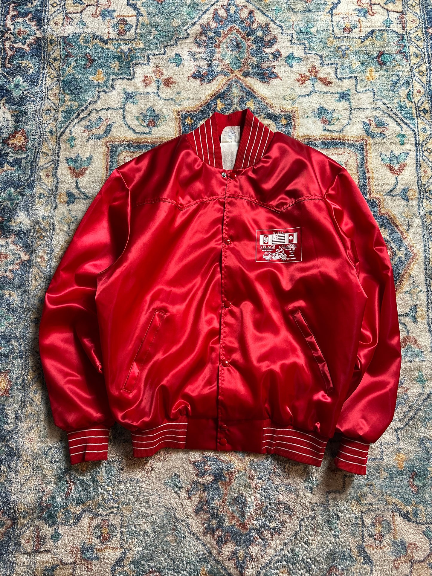 80s SCMA Bike Ride Satin Jacket - XL