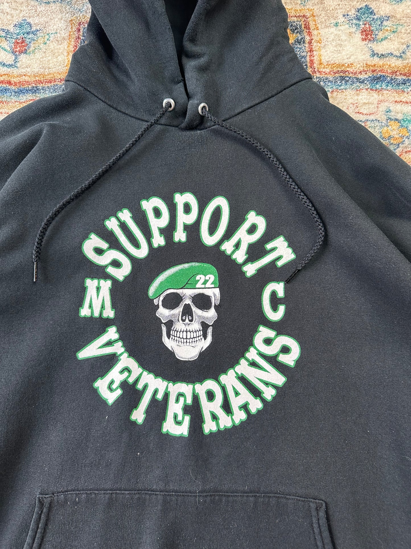 90s Support Veterans Hoodie - L