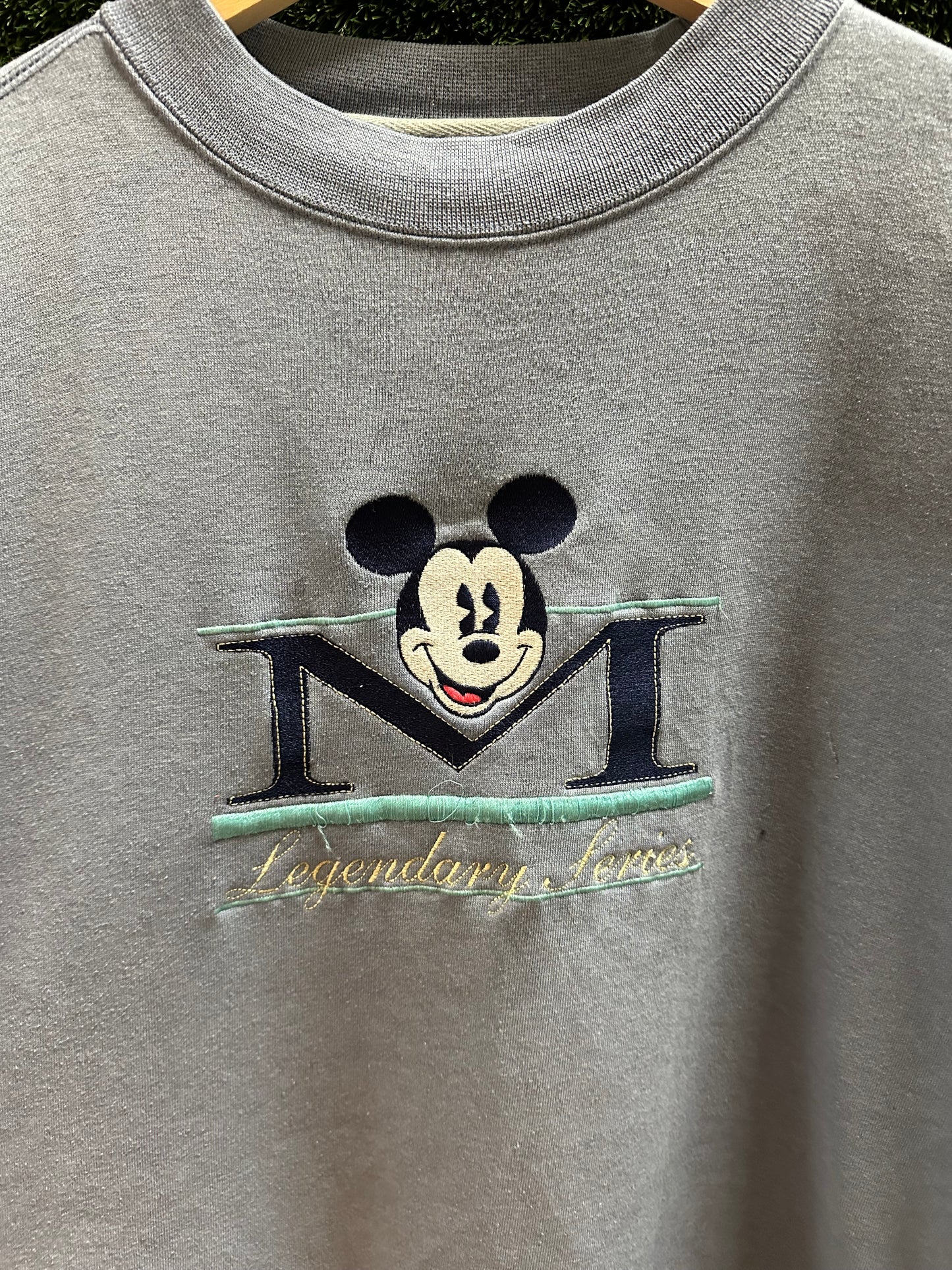 90s Disney Mickey Mouse Two Tone Blue Crewneck - XL